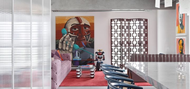 Горячие разноцветные акценты и холодный бетонный интерьер — Полезная информация